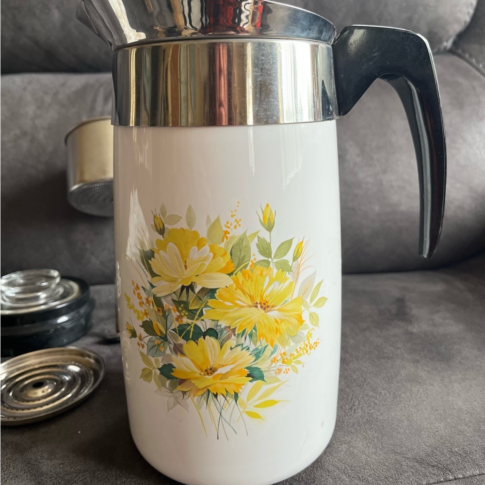 10 Cup Corningware French Spring Electric Percolator RARE